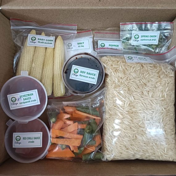 <span id="prdtsize">Cooking Kit for</span><br> Schezwan Baby Corn Fried Rice