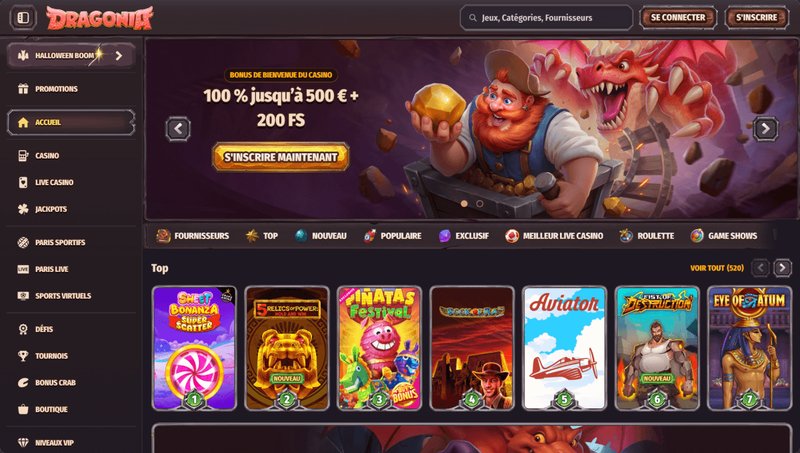 Découvrez les Bonus et Préférences de la Plateforme Dragonia Casino en France.